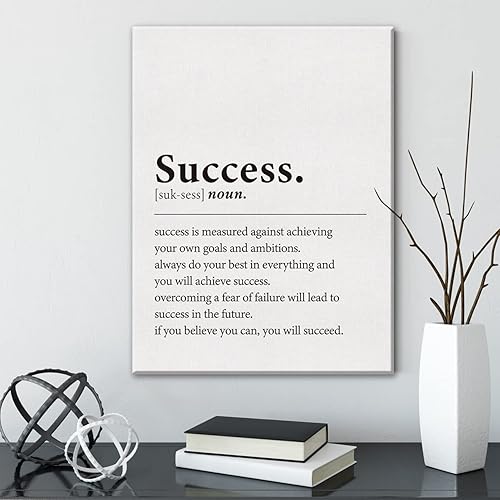 Miniatura 3 de GTGIC Éxito Definición - Lienzo decorativo para pared, con cita motivacional para el éxito, decoración para el hogar y la oficina, listo para
