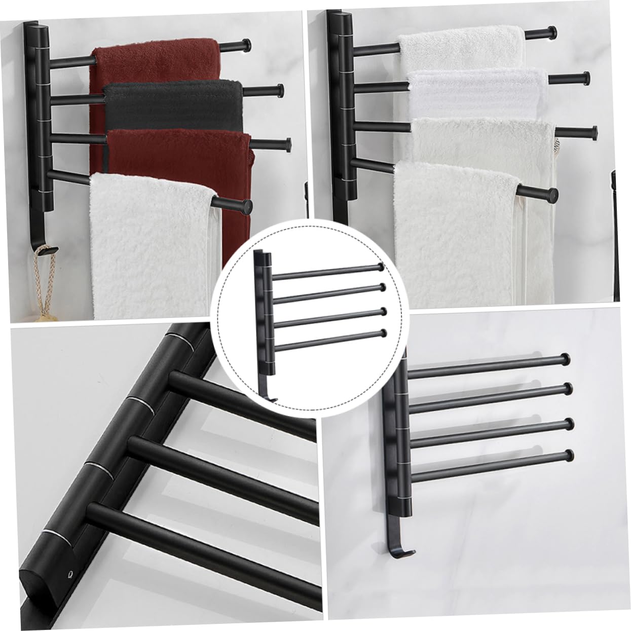 Toallero de Pared Industrial de Alta Resistencia Barra Giratoria