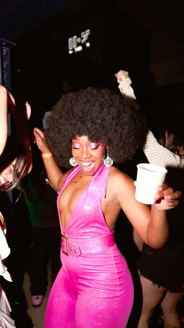 Mens Afro Wigs for Black Women 5pcs Set Voluminous Curly Disco Wig for Men, Retro 70s 80s Costume, Halloween Party, Cosplay Theme Events - Image 8