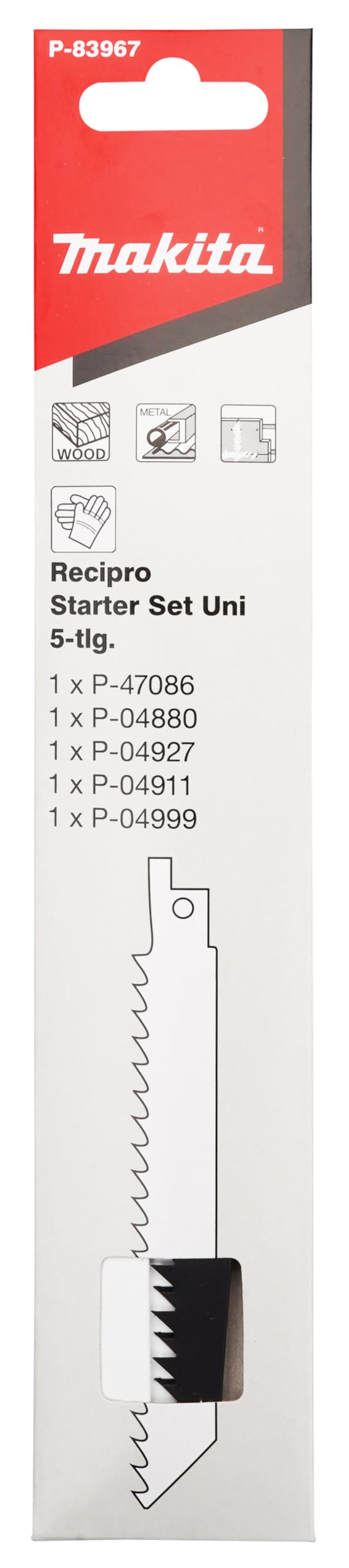 Makita Recipro hojas de sierra de Juego, 1 pieza, P de 83967