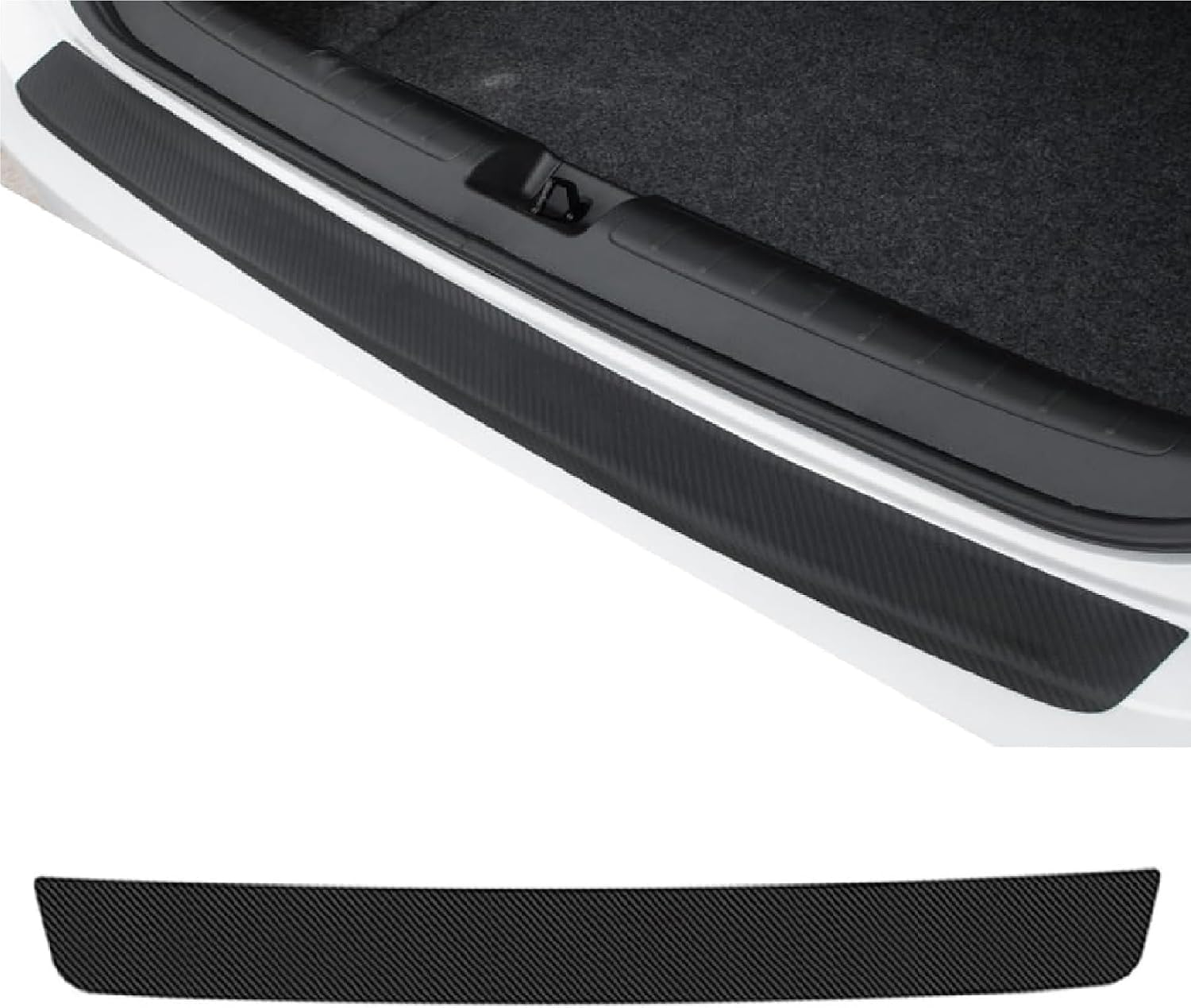 VAPORVERSE Car Rear Protector for Audi A1 Sportback 2 (II) GB I 2018-2024, Carbon Door Sill Protector Trunk Protection Scratch-resistant Load Sill Guard Accessories
