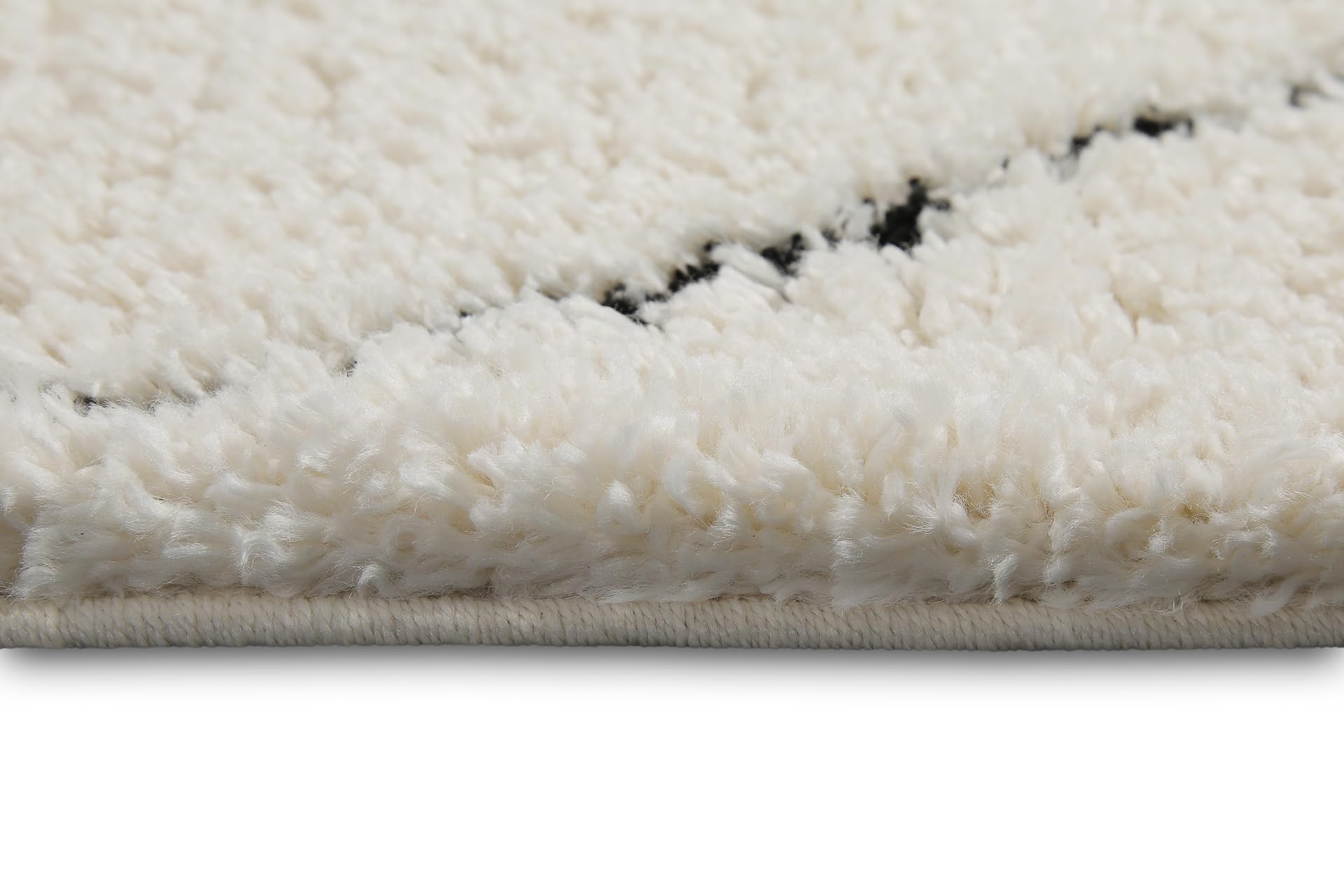 Wecon Home, Alfombra moderna de pelo largo – estilo bereber para salón, pasillo, dormitorio, estudio Two (120 x 170 cm, crema beige)