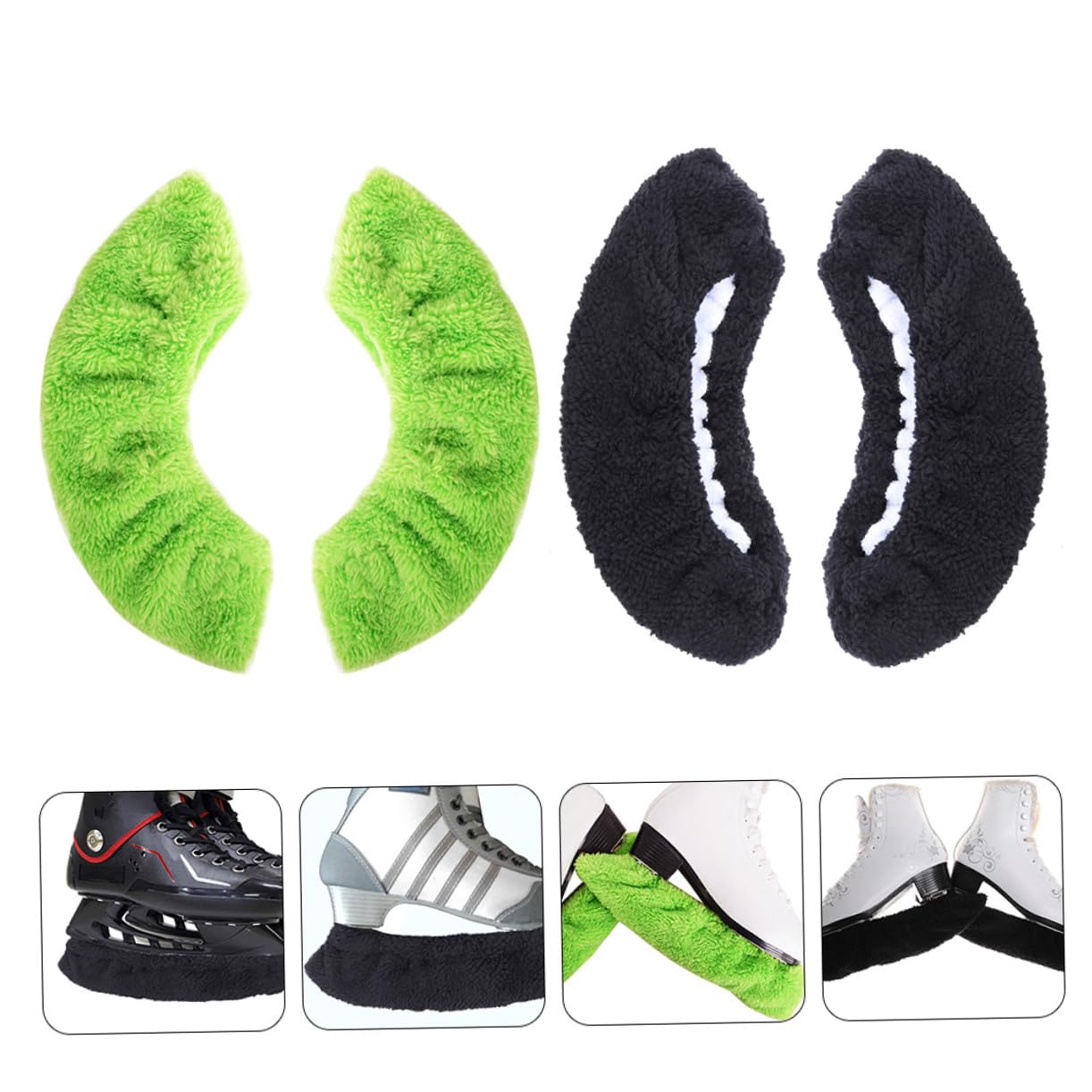 Happyyami 2paires Couvre-Lames De Patins à Glace Élastiques De Anti Absorption Humidité Et Adaptés Aux