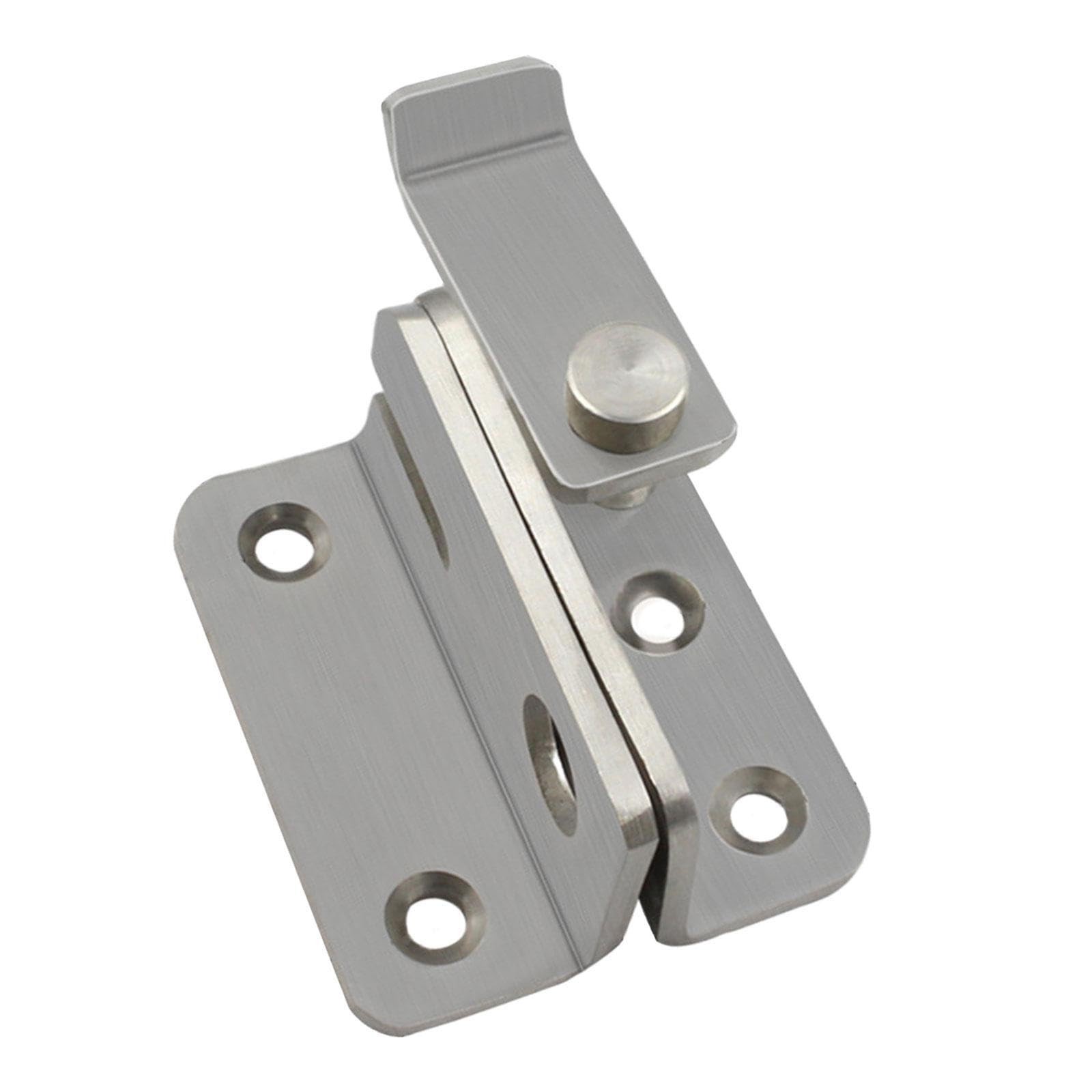 Pixzcsa Silver Effectively Increase Security. Versatile Slide Latch Hardware Stainless Steel Solution For Diverse Needs Padlock Latch Pet Cage Garden Bathroom, L Right Open