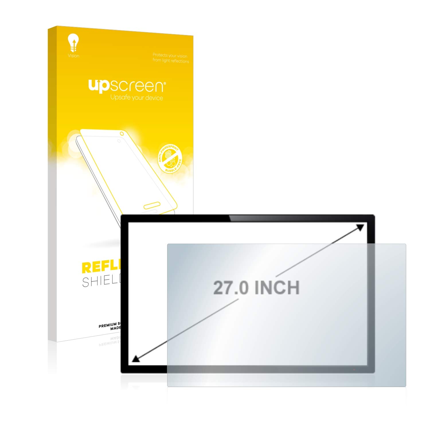 upscreen Schutzfolie für Displays 27" (68.6 cm) [582x364 mm, 16:10] | Für Touch-Panel PCs, Entspiegelter Displayschutz Made in Germany, Anti-Reflex Displayschutz-Folie Matt Anti-Fingerprint