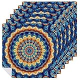 Mandala, ethnische Stoffservietten, 6 Stück, böhmische wiederverwendbare Tischservietten für Zuhause, Hotel, Restaurant, Hochzeiten, Partys