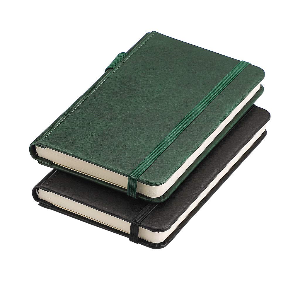RETTACY Pocket Notebook 2 Pack - Small Notebook Journal with 312 Numbered Pages,A6 Mini Journal Pocket Notepad,100gsm Thick Ruled Paper 3.5" x 5.5"