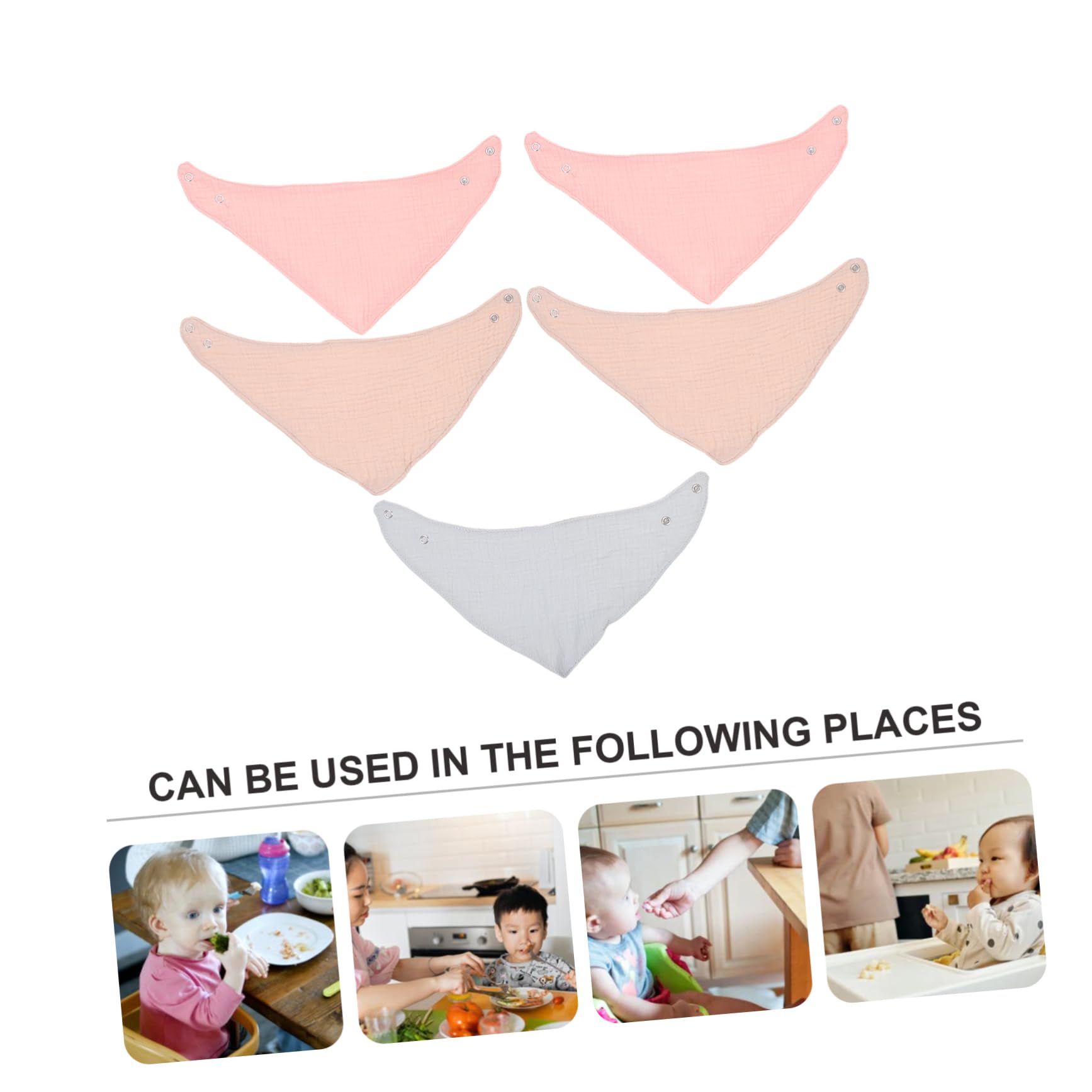 TOYANDONA Asciugamano Triangolare 25 Pezzi Salviette Per Bambini Asciugamano Bambino Hijab Bavaglino Per Bambini Bavaglini Pranzo Per Saliva Per Bambino Bavaglini