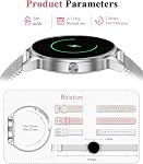 Smart Watch pour les femmes (Réponse/Faites Appel), 1.27'' HD Fitness Tracker Watch avec 130+ Modes de sport, fréquence cardiaque/superviseur du sommeil/cycle menstruel 41mm Smartwatch étanche pour Android iPhone (Argent)