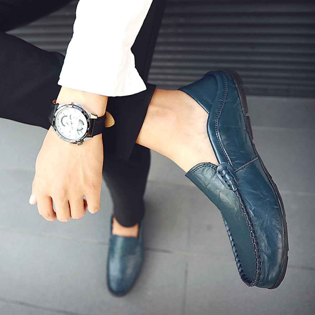 Mocasines de Hombre Mocasines Zapatos Hechos a Mano de Cuero Slip On Driving Business Shoes