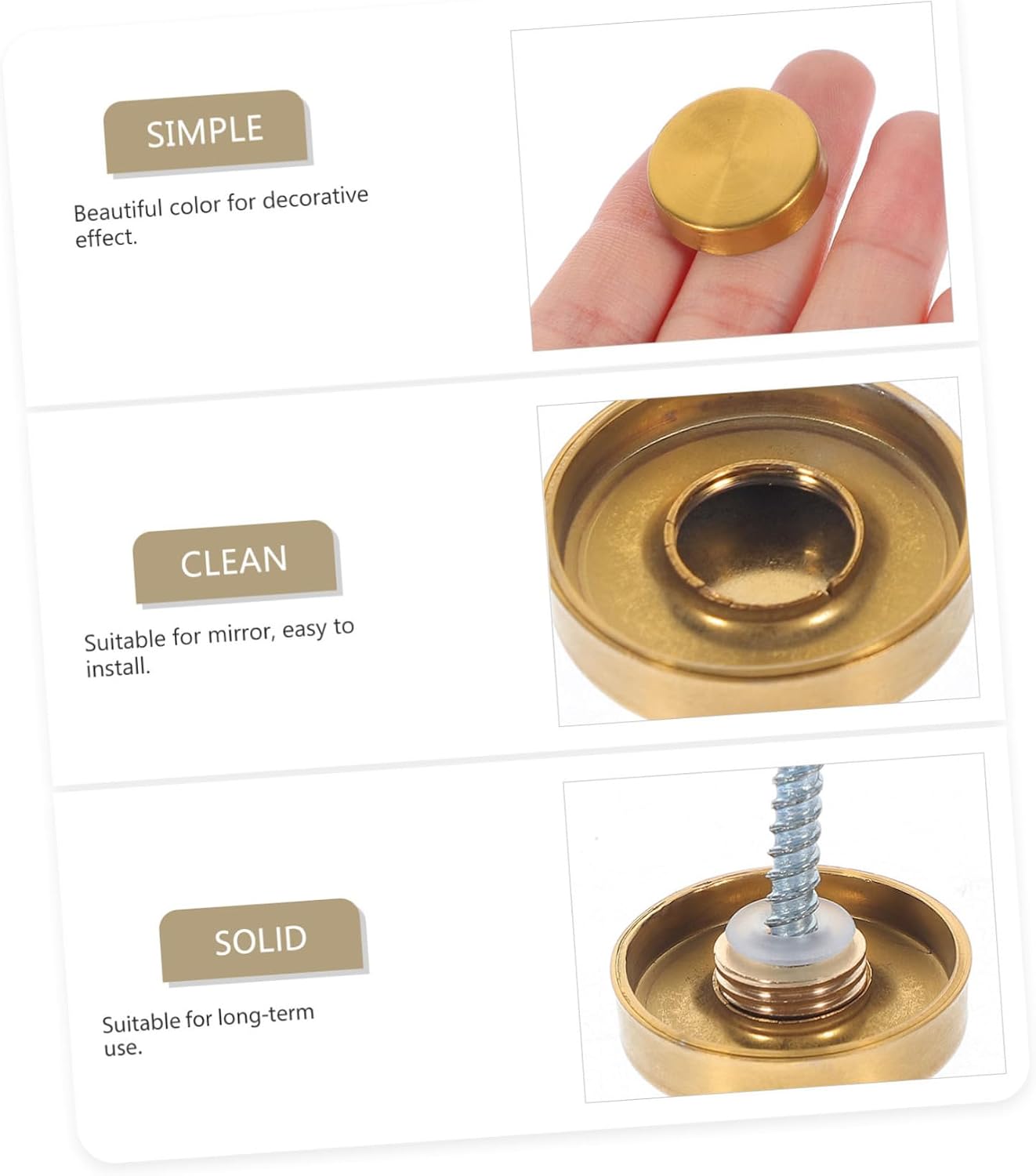 POPETPOP 20pcs 304 Stainless Steel Decorative Screw Caps for Glass Wall Sign Holders Mirror Fasteners and Mounting Hardware