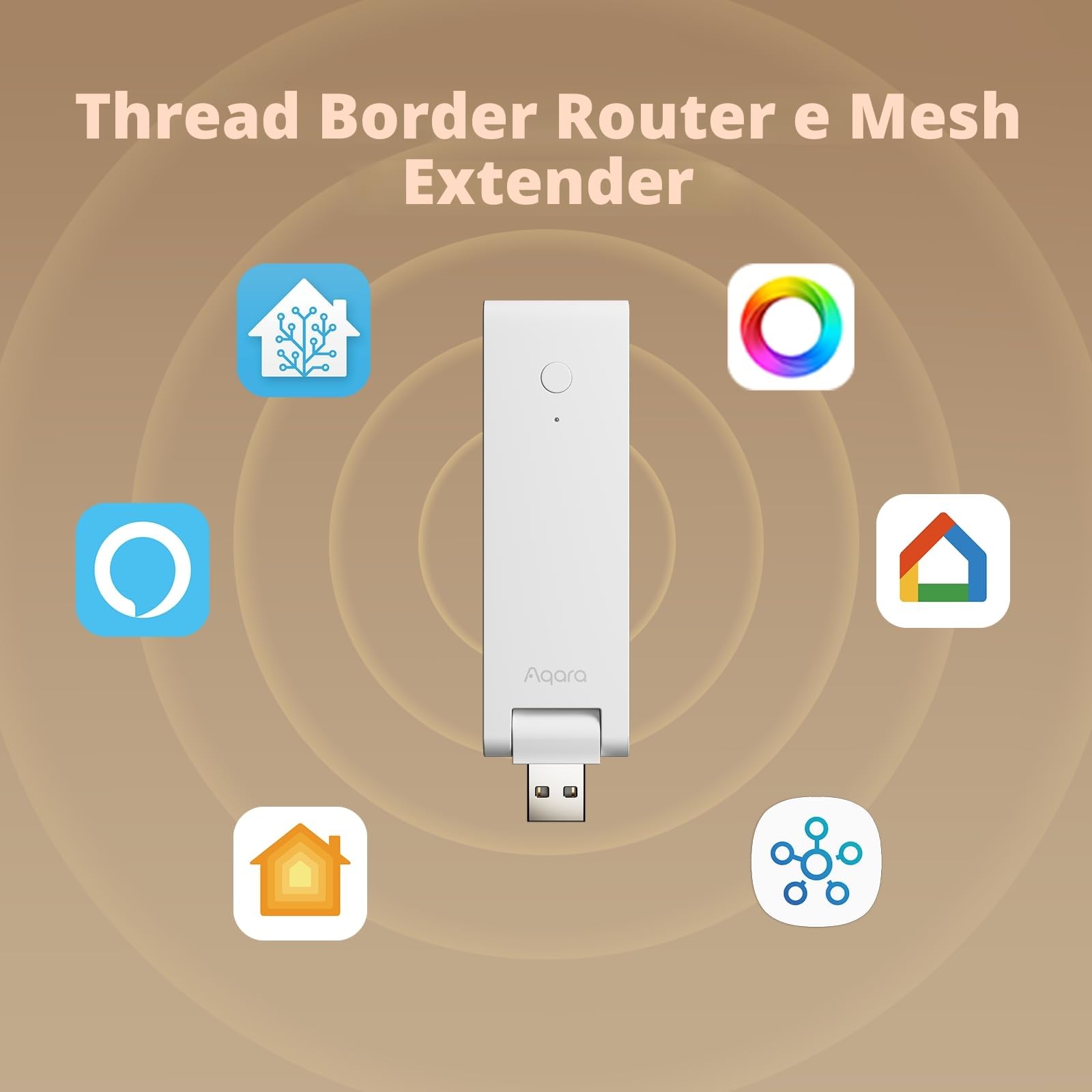 Aqara Intelligente Hub M100 per domotica, Controller Matter, Thread Border Router, con Aqara Zigbee, Wi-Fi, supporta Apple Home, Amazon Alexa, Google Home, SmartThings, IFTTT, Home Assistant