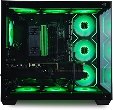 Panorama XL RTX 5090, AMD Ryzen 7 7800X3D, 32GB DDR5 RAM, 2TB NVMe Gen4 SSD, HDMI, RJ45, Windows 11 Pro, RGB Gamer Keyboard+Mouse, WiFi 7 + BT 5.4, HDMI, Prebuilt Gaming Desktop PC