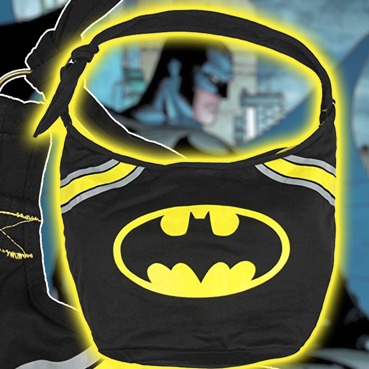 DC Comics Batman Logo Junior's Hobo Bag Purse