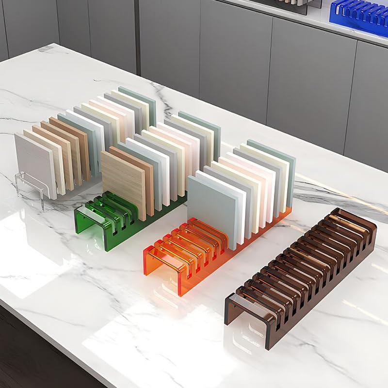 Sample Door Stand, Acrylic Display Rack, Ceramic Wall Tile Shelf, Table Top, Save Space, for Retail Stores, Customizable(Brown)