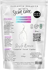 Argila Mascara Facial 100% Natural Em Pó 200gr Skincare Para Todos Os Tipos De Pele Hidratante clareadora