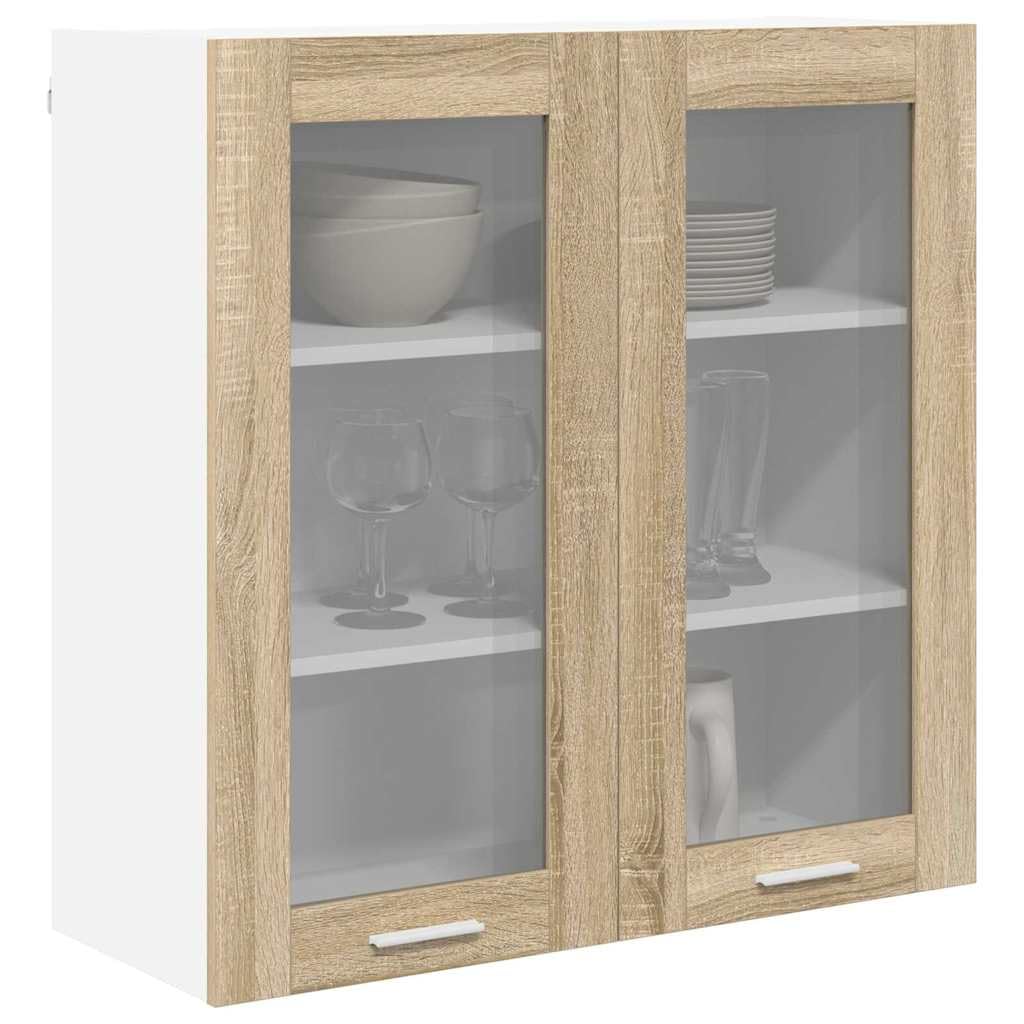 Hängeschrank mit Tür Sonoma-Eiche Holzwerkstoff 80 x 31 x 80 cm, moderner Küchenschrank mit Stauraum, vielseitig für Küche, Esszimmer, Flur, praktische Ablage und Ordnung