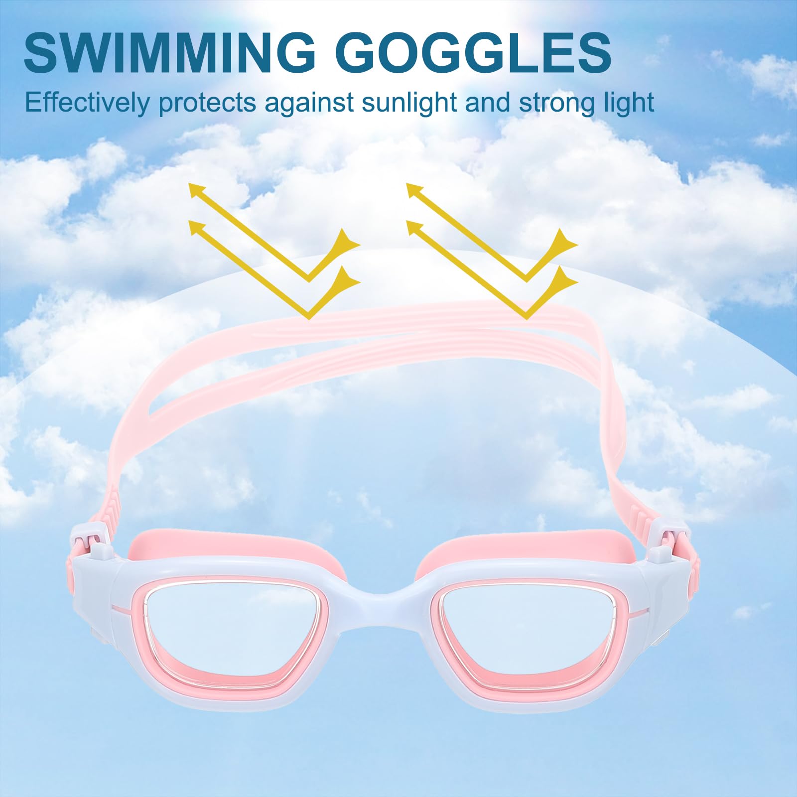 PATIKIL Swim Goggles Unisex, Pool Swimming Goggles Sun Rays Resistance No Leaking with Storage Box for Teenagers Pink - Image 4