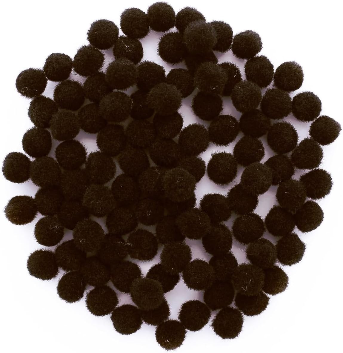 Essentials By Leisure Arts 10mm Dark Brown Cotton Pom Poms - 100 Piece Craft Supplies Decorative Craft Pom Poms