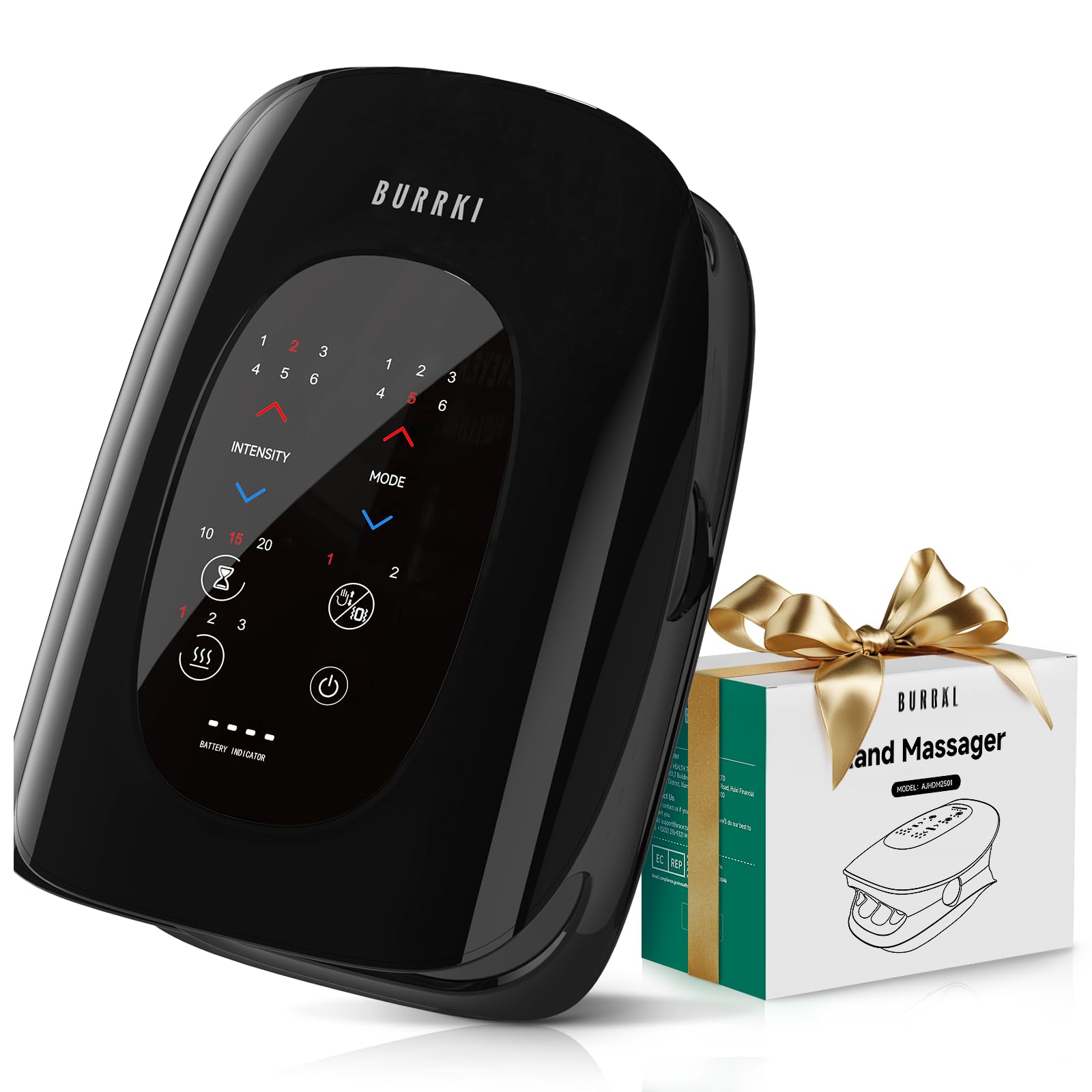 Masajeador de manos y muñecas con calor y masaje de estiramiento de dedos, masajeador de manos inalámbrico para artritis y túnel carpiano, regalos de cumpleaños para mamá, mujeres, hombres y