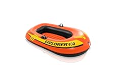 INTEX Explorer Inflatable Boat Series: Dual Air Chambers – Welded Oar Locks – Grab Handles – Bow Rope – Sporty Design