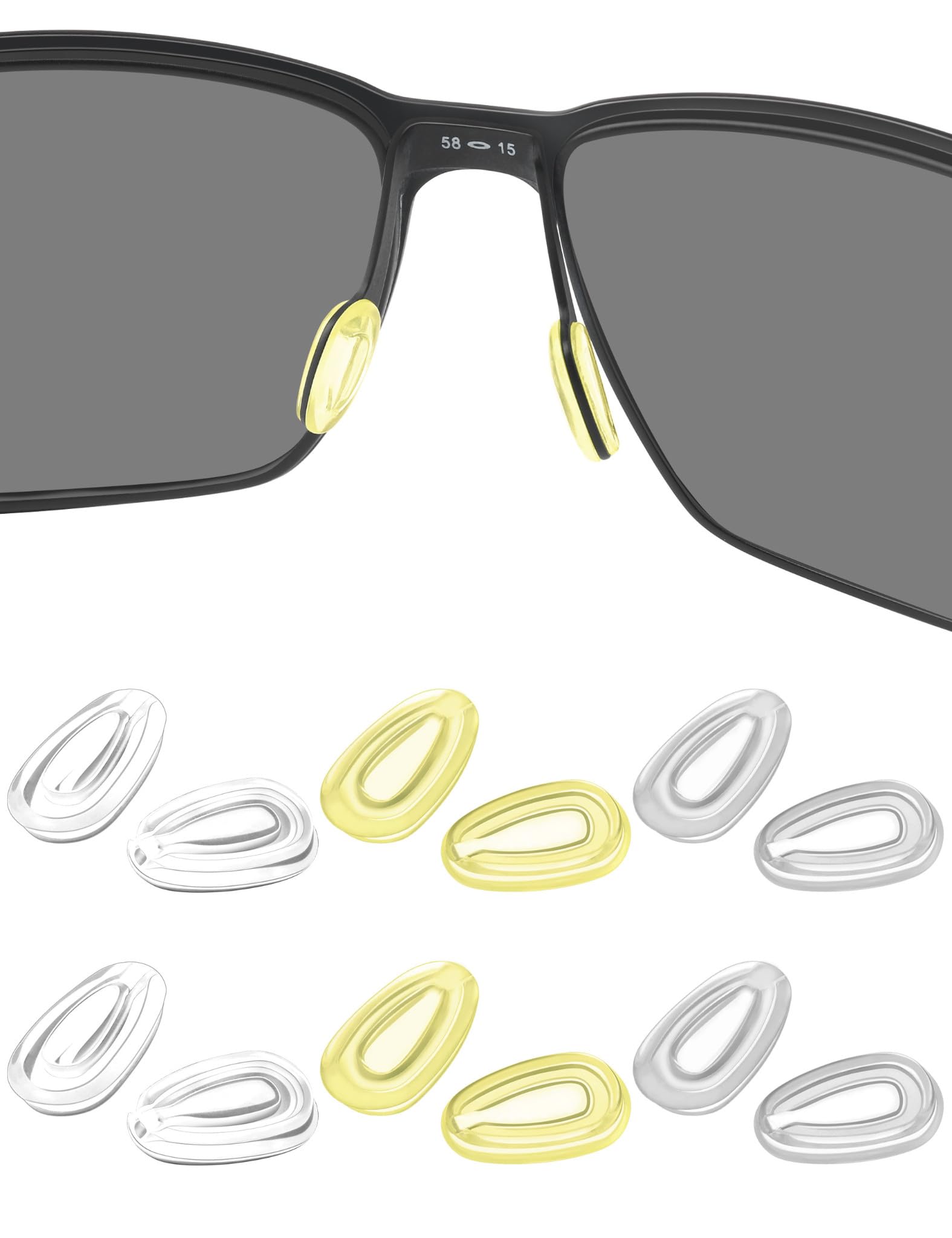 6 Pairs Replacement Nose Pads for Oakley Feedback OO4079|Holbrook Metal OO4123|Gauge 6 8 OO6038 OO4124|Crosshair