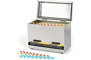 Stainless Steel Straw Dispenser Holder with Metal Lid