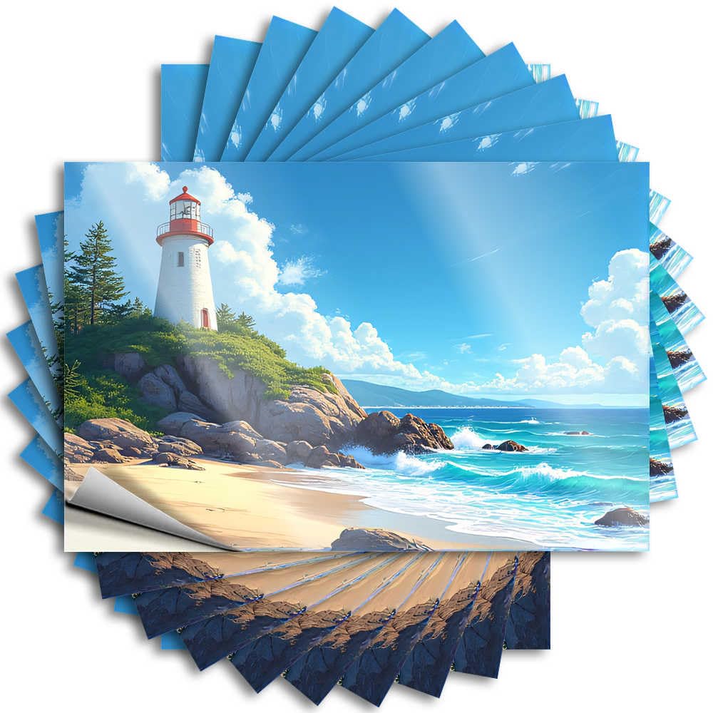 Small Decal, Fall Decor Outdoor Cover Beachside Lighthouse: Serenity and Beauty | Funny Quote Science Decals(12X18CM)
