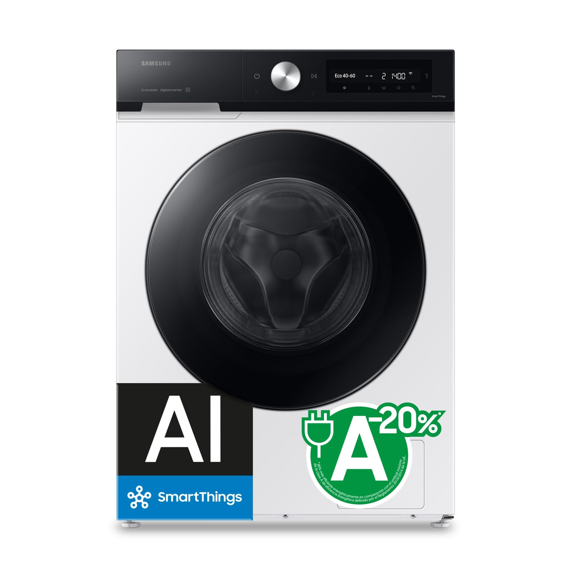 Samsung Lavadora Bespoke AI 11Kg Autodosificación Clase A Blanca WW11DB7B94GEU3 Etiqueta Energética
