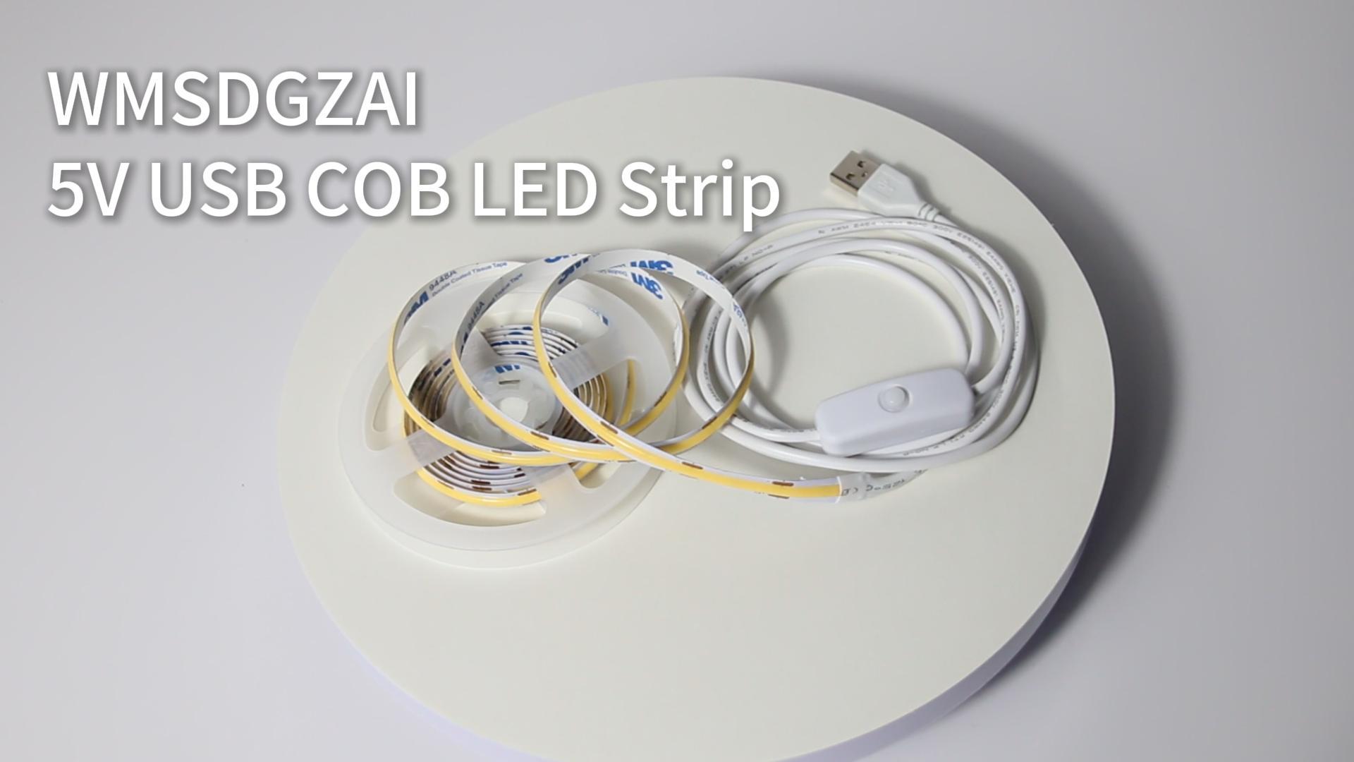 Image of LED Cob Strip Light 5V USB, 4000K Natura White,6.56ft Flexible Self-Adhesive Light Strip for 3D Printer External Lighting Decoration,Cabine, Mirror,TV,Table,Home DIY Lighting