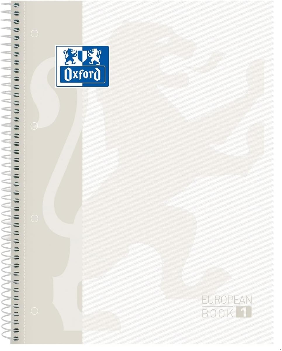EUROPEANBOOK-1 SPIRAL EXTRADURE LID A4+ QUADRICULA 5x5 WHITE