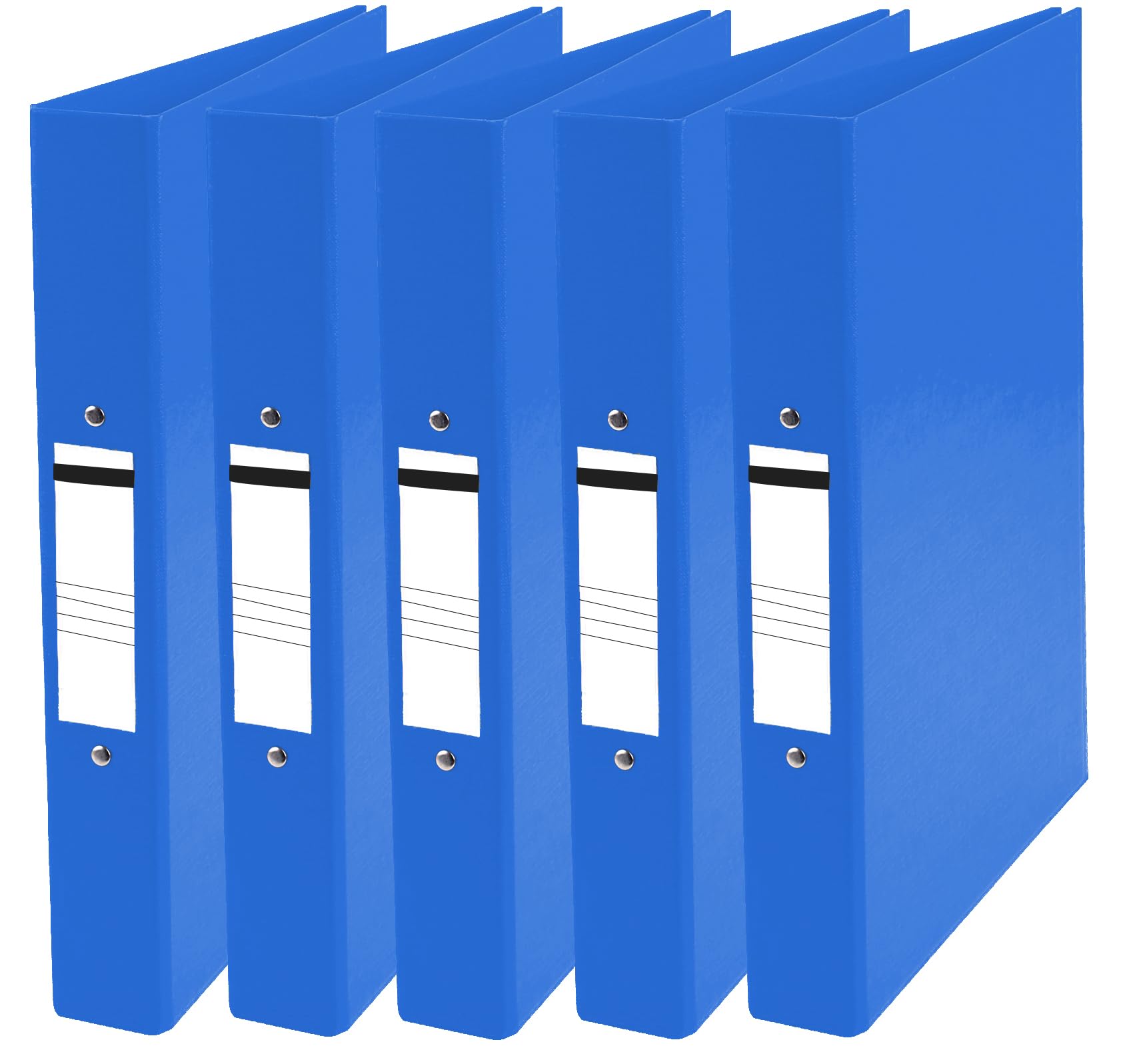 Nobel 25mm 2 Ring Polypropylene Binder A4 Assorted Colours Pack of 5 (Blue)