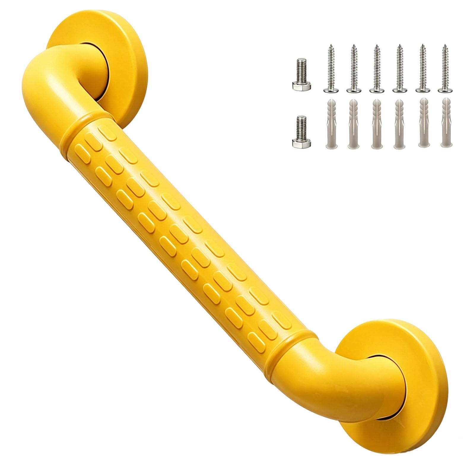 FKXSXAZ Grab Bars for Bathtubs and Showers, 12 Inch 14 18 Corridor Handrail with Luminous Strip, Yellow Stainless Steel Bathroom Handle(A,68cm(26.77in))