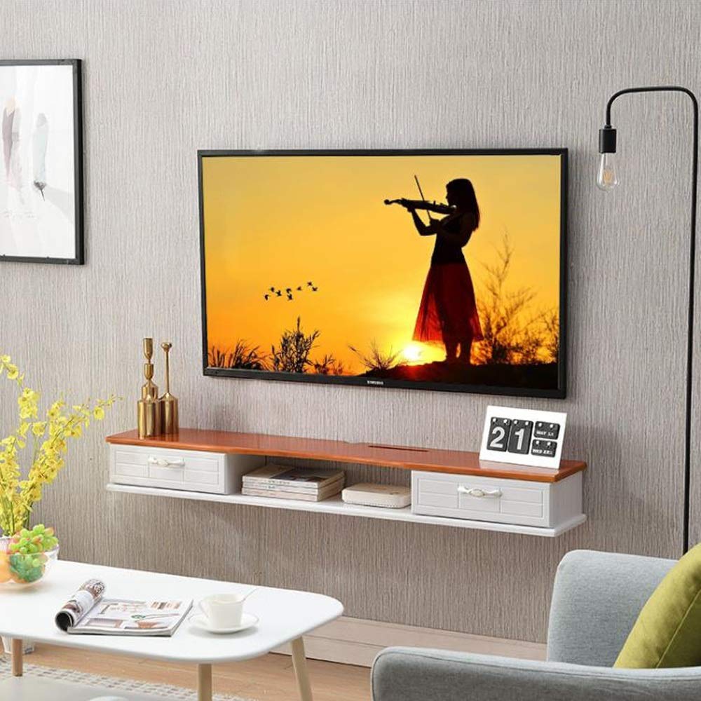 Mobile TV a Parete Mensola a Muro Mensola Galleggiante Decoder Router Sky Box Lettore Dvd Mensola portaoggetti Console TV Supporto TV
