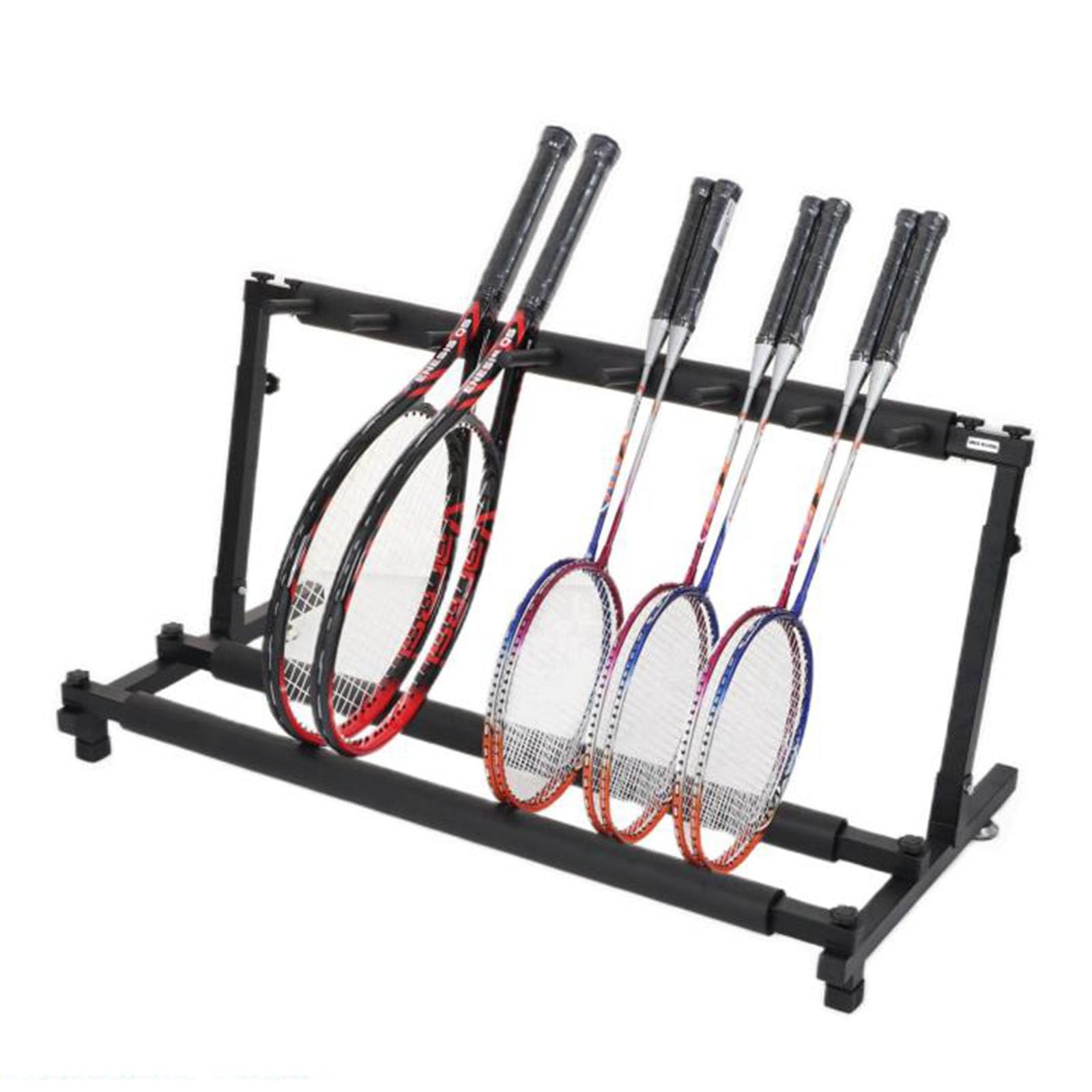 Support raquette tennis et badminton noir en métal avec hauteur réglable