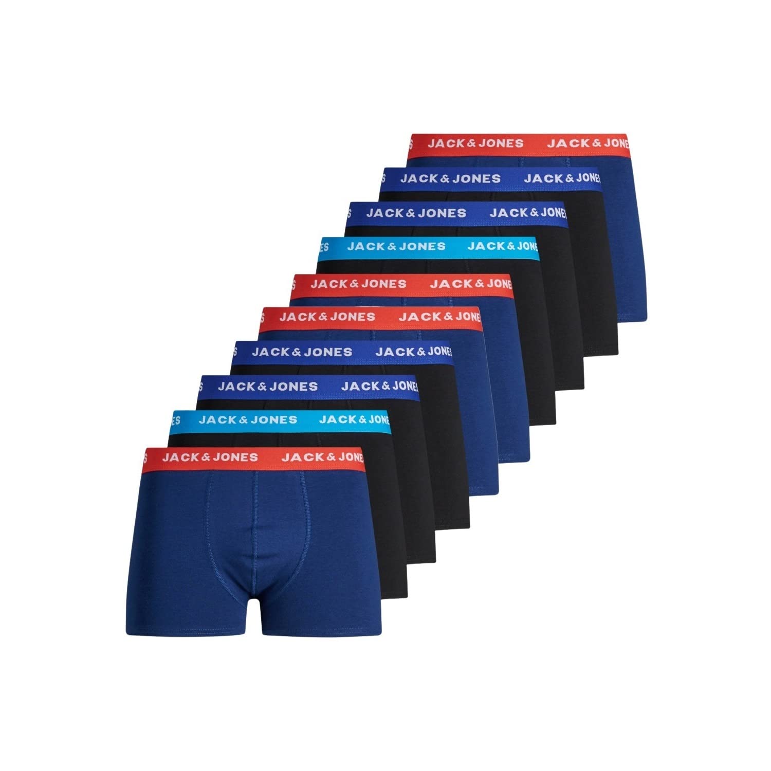 JACK&JONES Herren Boxershorts JacLee Trunks 10 Pack SN (as3, Alpha, x_l, Regular, Regular, Black, XL)