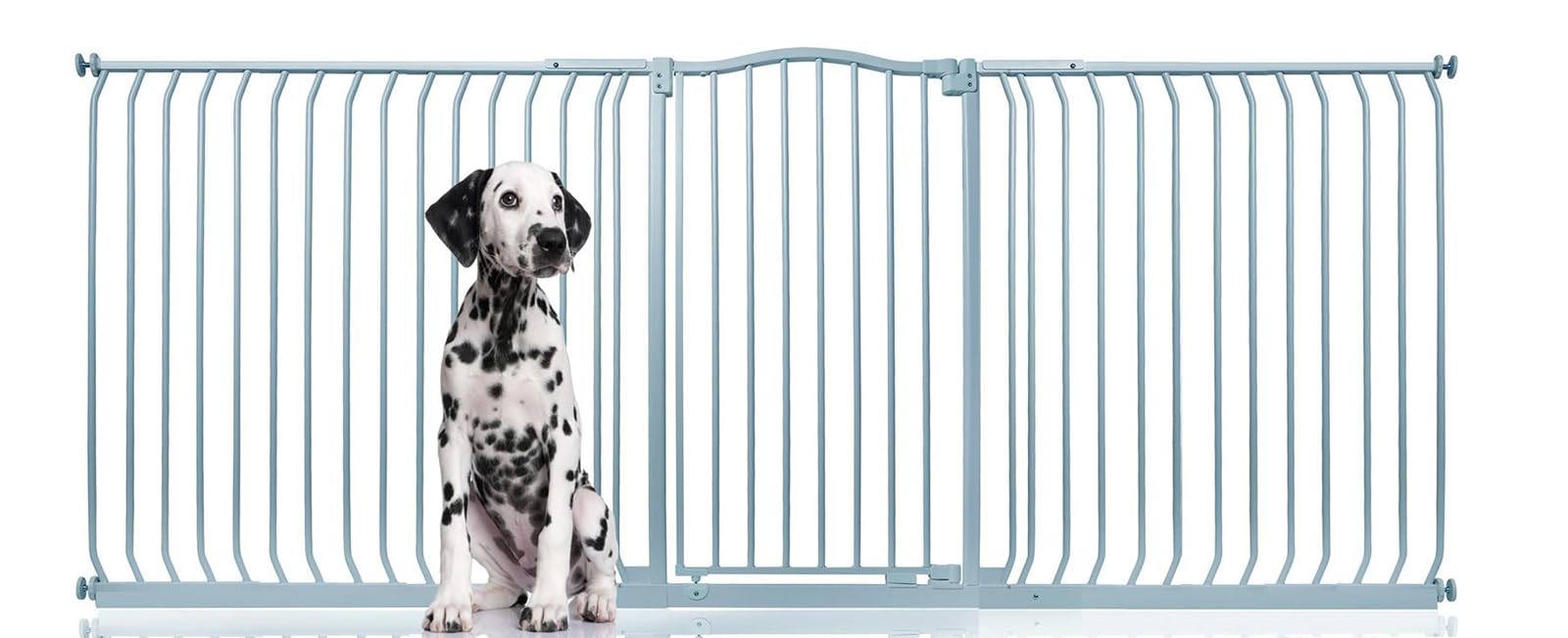 Bettacare Extra Tall Curved Top Dog Gate, 234cm - 243cm, Matt Grey, 100cm Tall, Pressure Fit Pet Barrier, Easy Installation