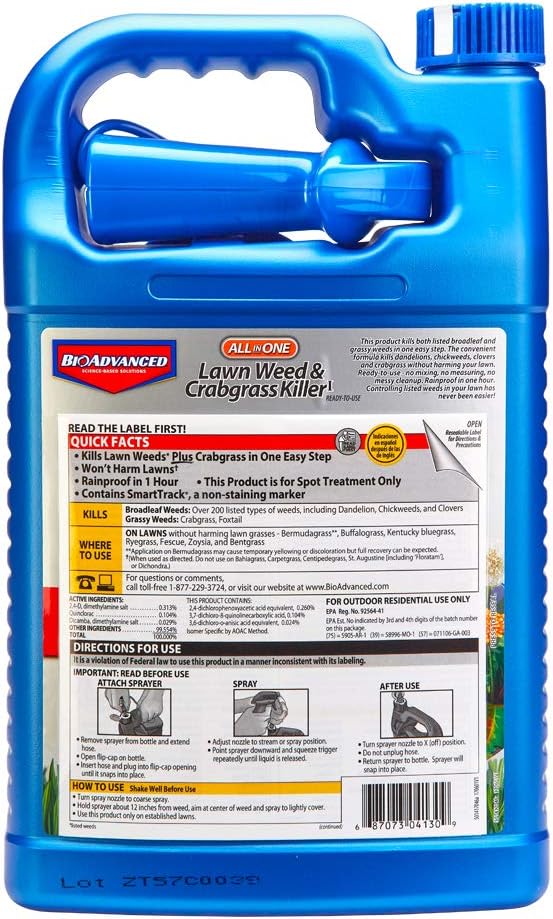 BioAdvanced All-In-One Lawn Weed and Crabgrass Killer I, Ready-to-Use, 1 Gal