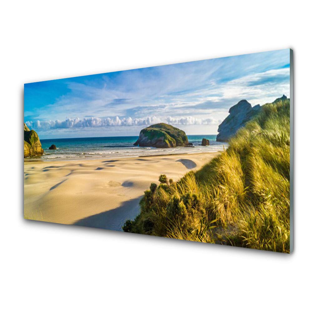 Impression sur verre trempé 100x50cm Tulup tableau déco pour salon motif paysage de rochers
