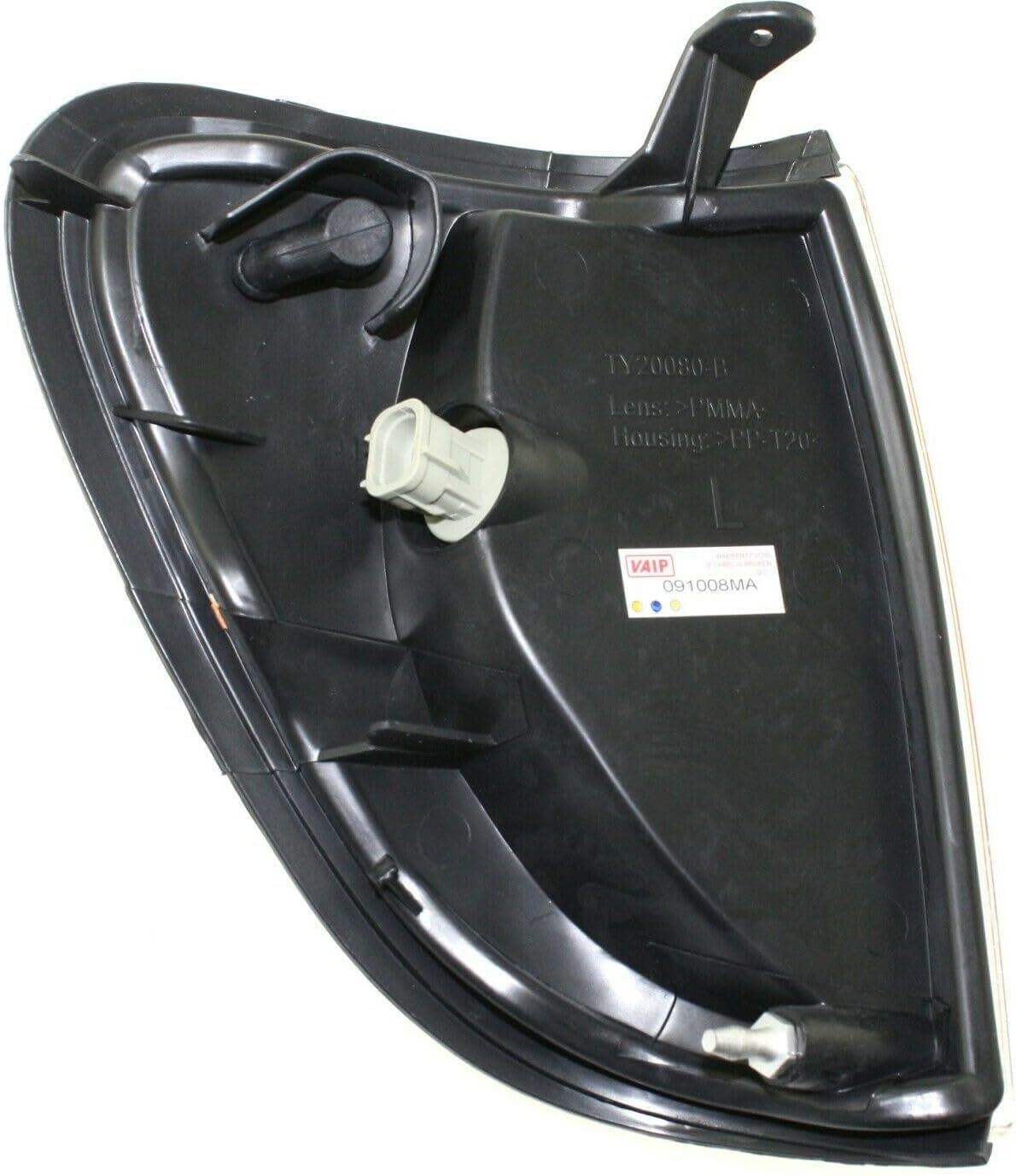 Turn Signal Light Left Driver Side Plastic Lens Clear & Amber with Bulb Lamp Corner Incandescent