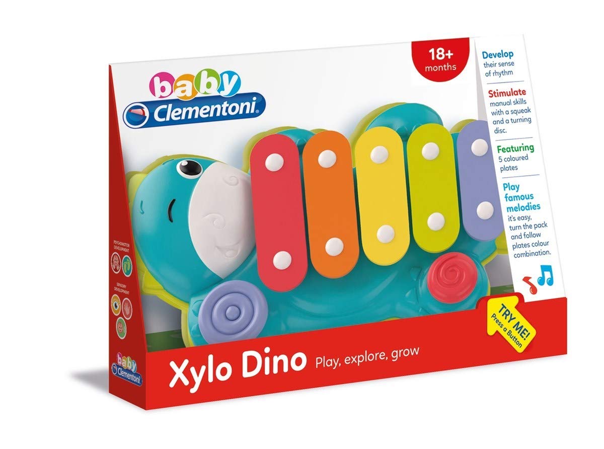 Clementoni-17263-Xylodino-xylophone for Kids from 18 Months and Older-Musical Instruments Educational and Sound Toy, Multi-Coloured, 3