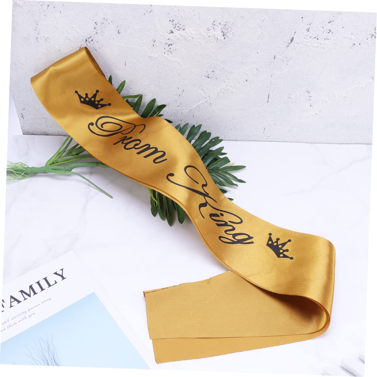 COOLHIYA Ribbon Prom King Shoulder Sash Etiquette Belt for Dance Party Decorations