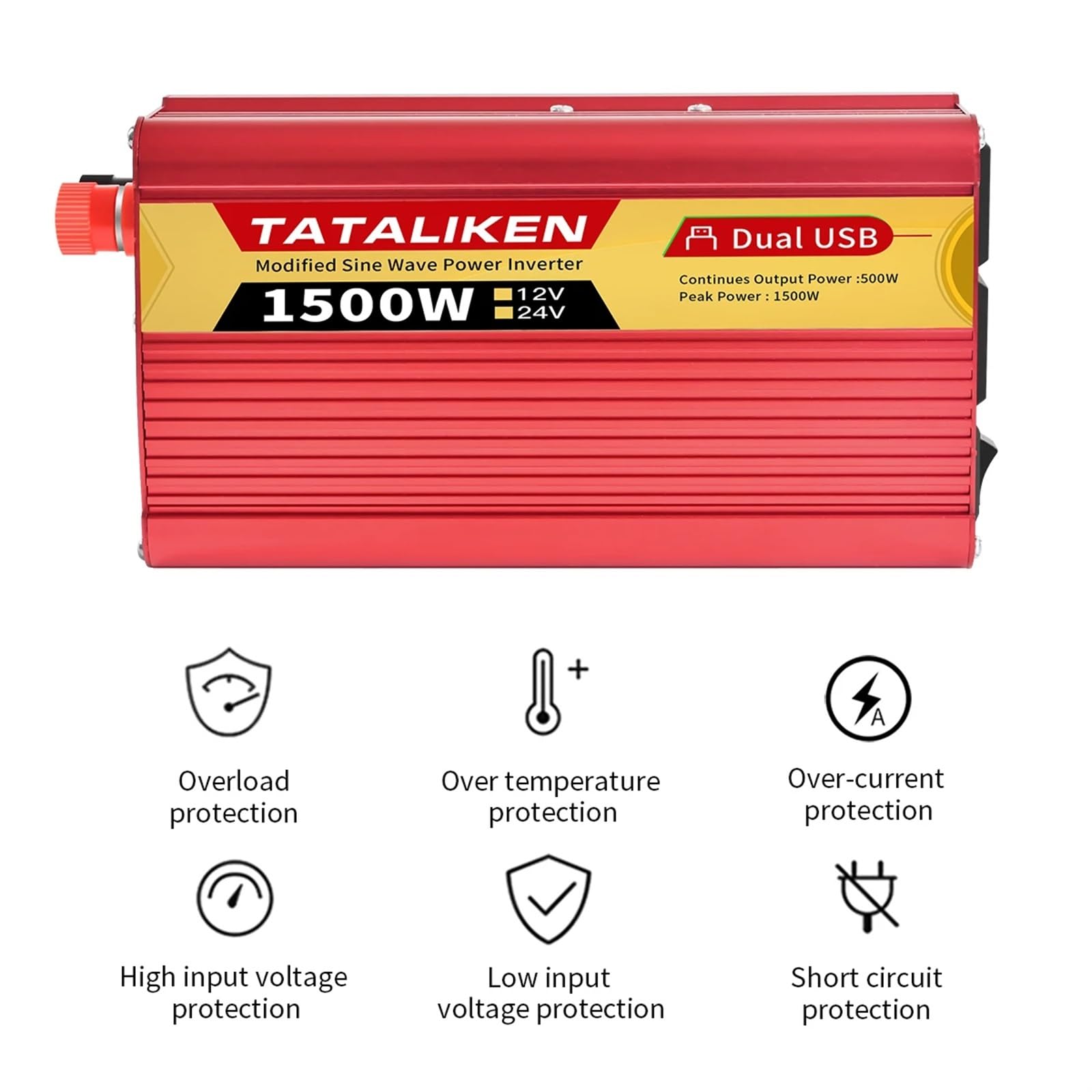 Amazon.com: JVPDSLMN 1500W Car Power Inverter, DC 12V to 110V/220V 60HZ AC  Converter with USB Port and Type-c Port Cigarette Lighter Socket Adapter  (Color : 2500W 12V, Size : 110V 60HZ_USA) :