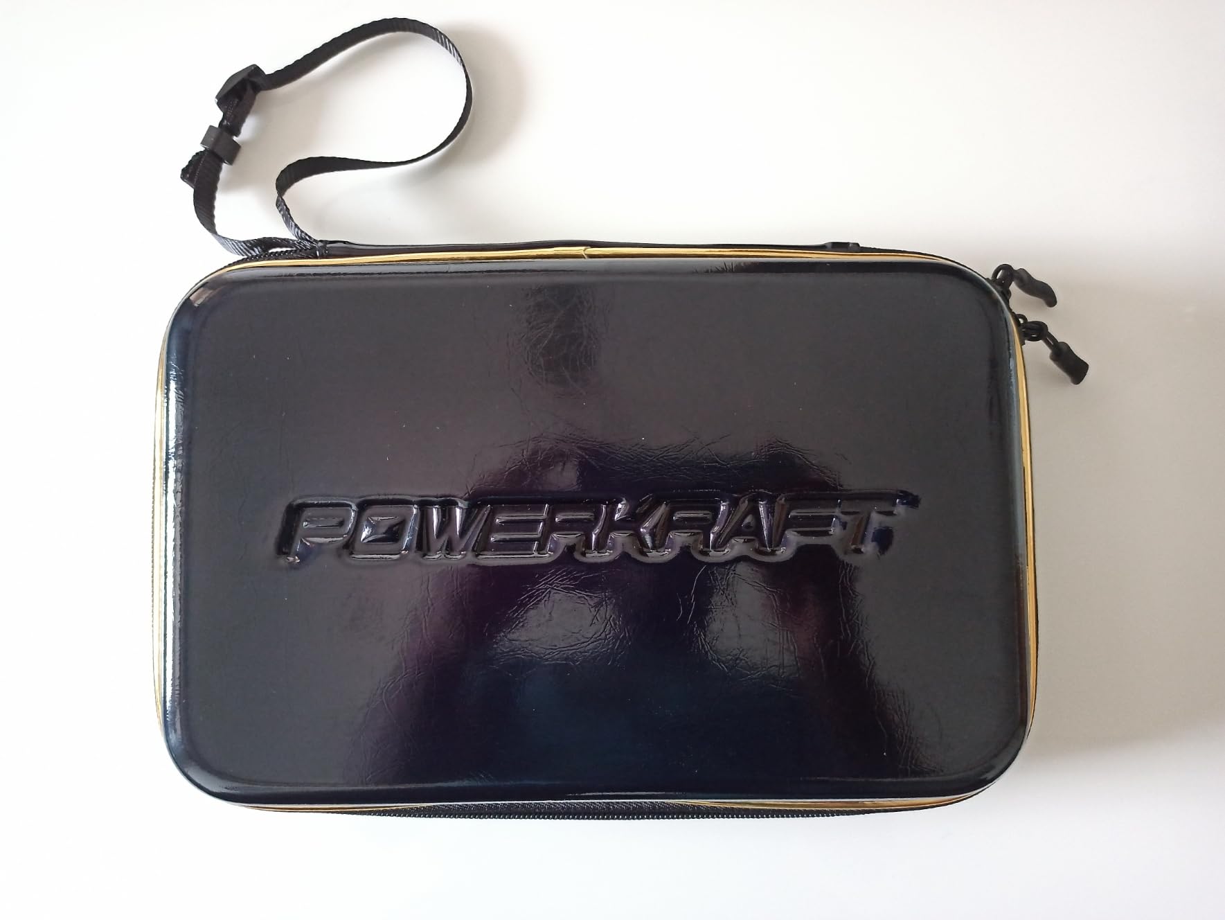Powerkraft Table Tennis Racket Cover CASE Laser Gold Black PU Rectangular 3