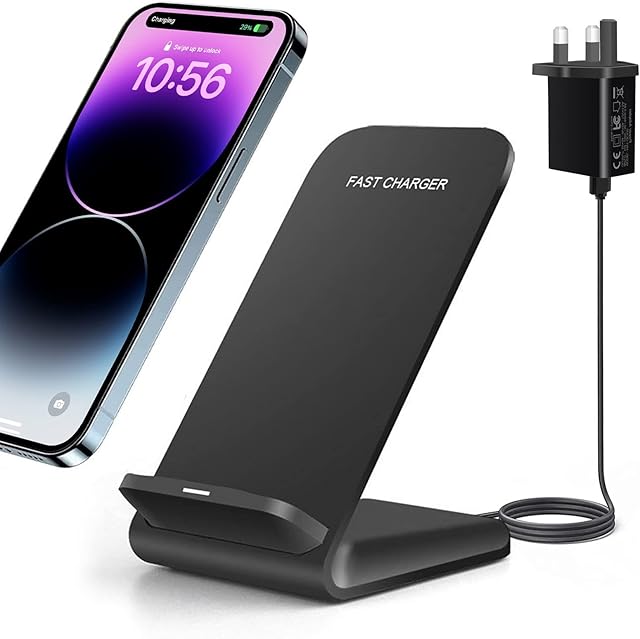 20W Max Wireless Charger,Fast Wireless Charging Stand For Apple iPhone 14 13 12 11 Pro/Mini/SE/X/XR/8,VNBBT inductive Charging Station for Samsung Galaxy S22/S21/Note 20/10/Pixel 6 (With AC-Plug)