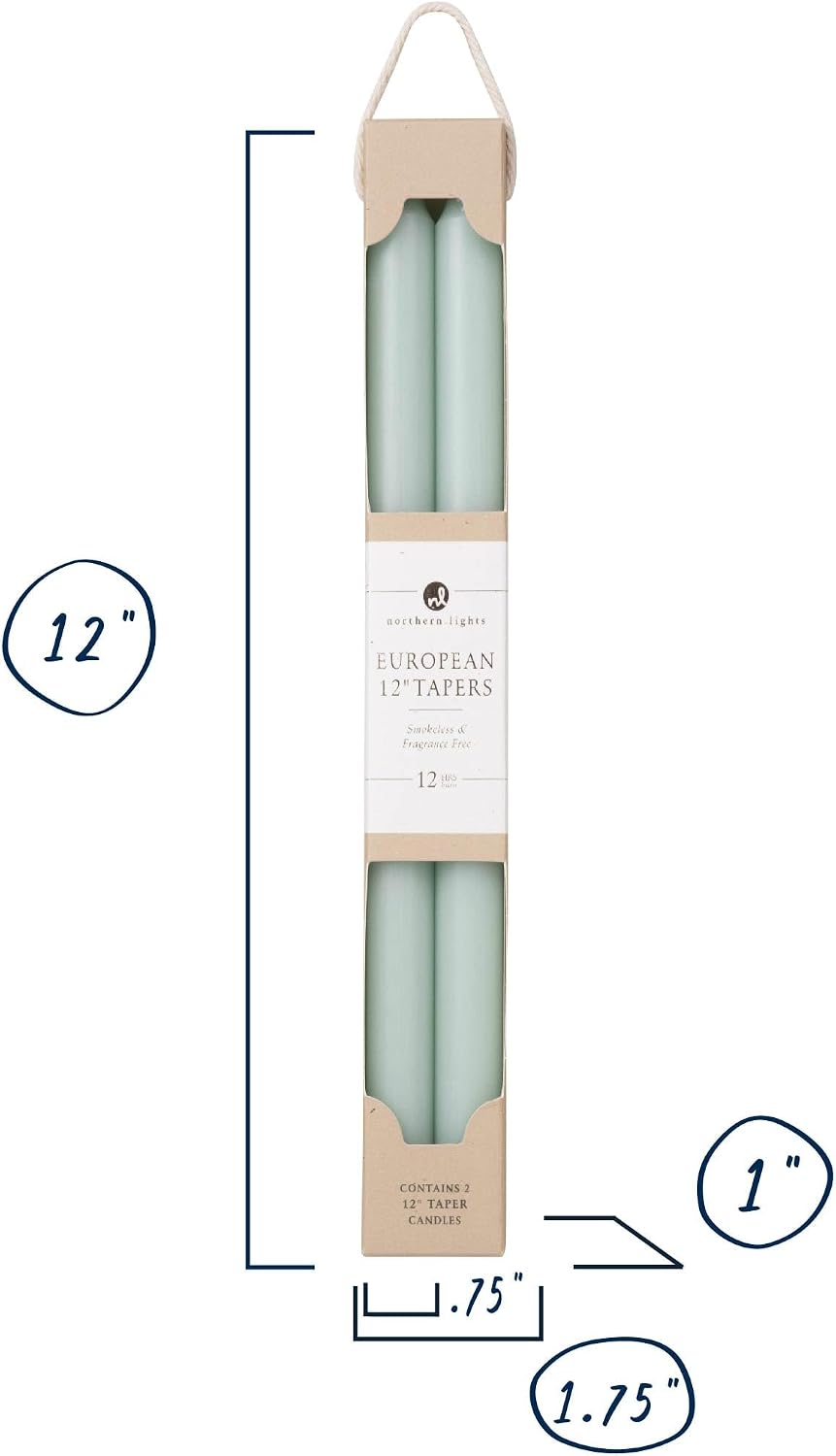 Northern Lights Candles - 12" 2PK Premium Tapers, Pistachio - 72856 image 4