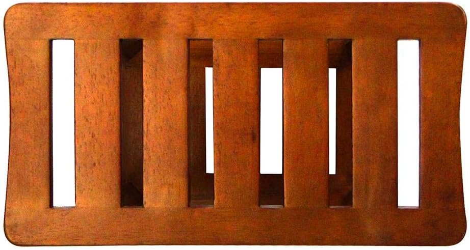 Oceanstar Solid Wood Spa Bench with Storage Shelf, Brown Color Finish, One Size