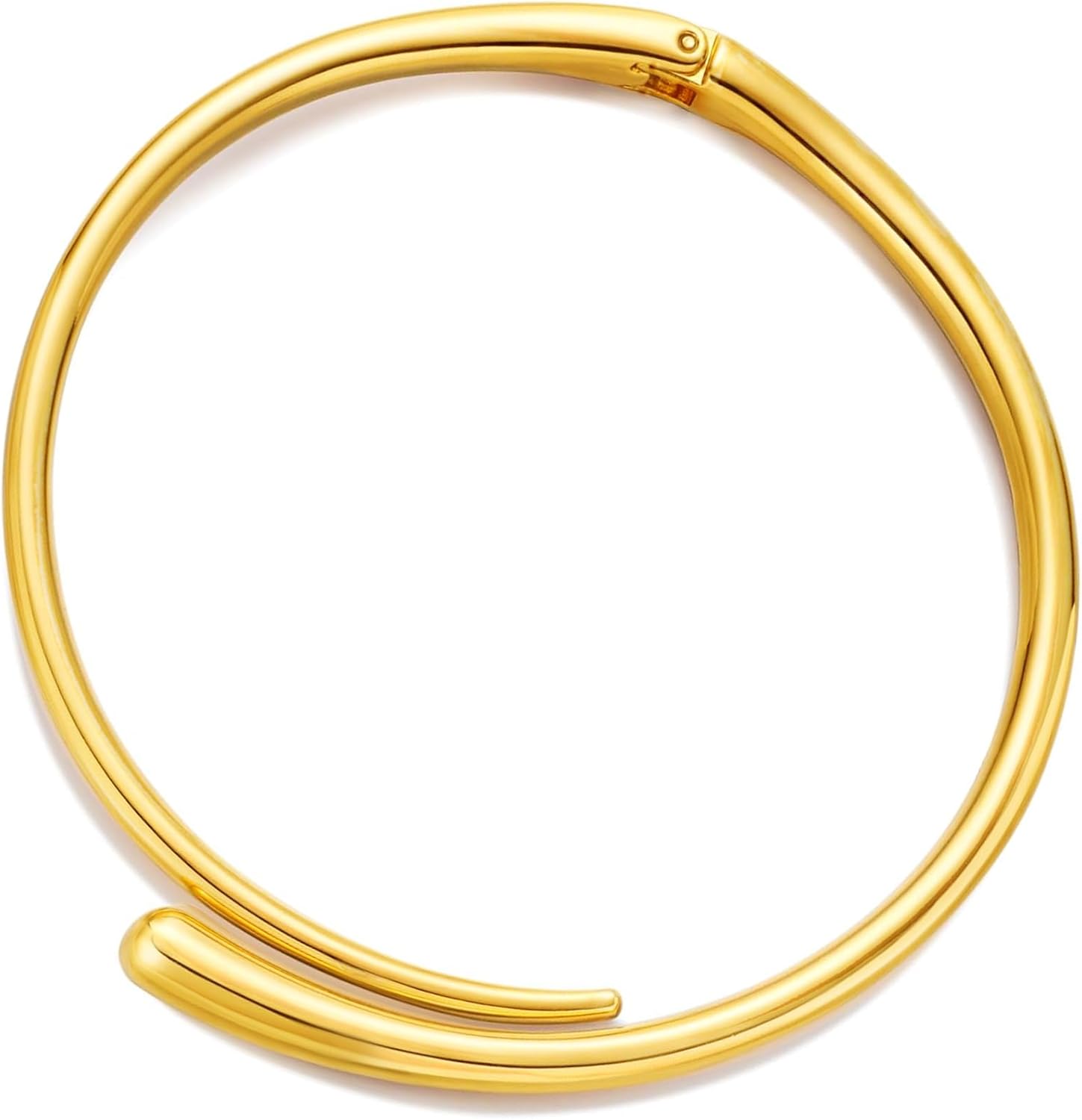 Chunky Teardrop Hoop Choker Necklace for Women - 18K Gold/Silver Plated Layered Collar, Geometric Statement Cuff Neckline Necklace Bold Dainty Trendy Jewelry