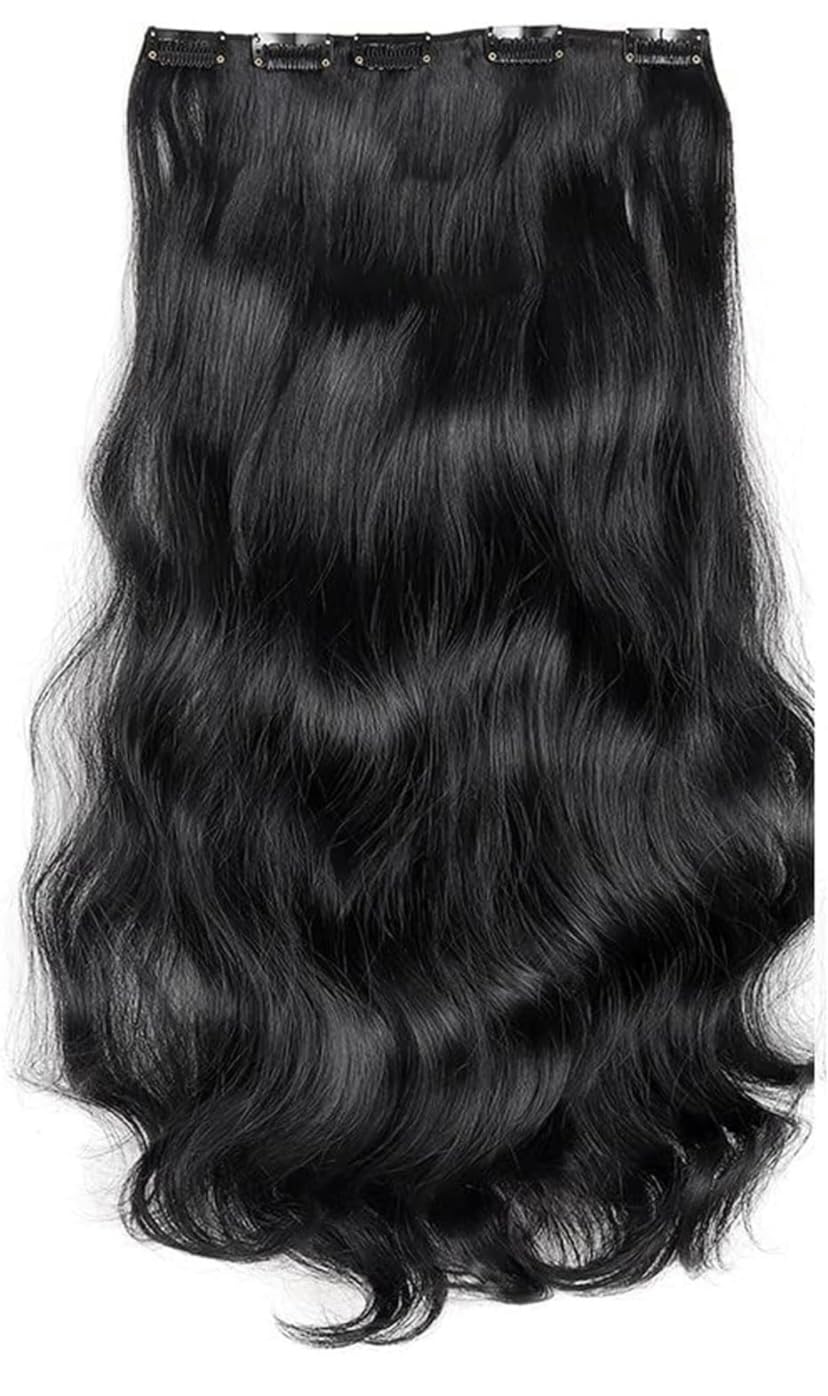 Bshine Hair Extensions 18-22 Inch Long Curly Black Thick 5 BB Clip Extension with Double Weft Hairpieces for Women (1B Curly)-image-19