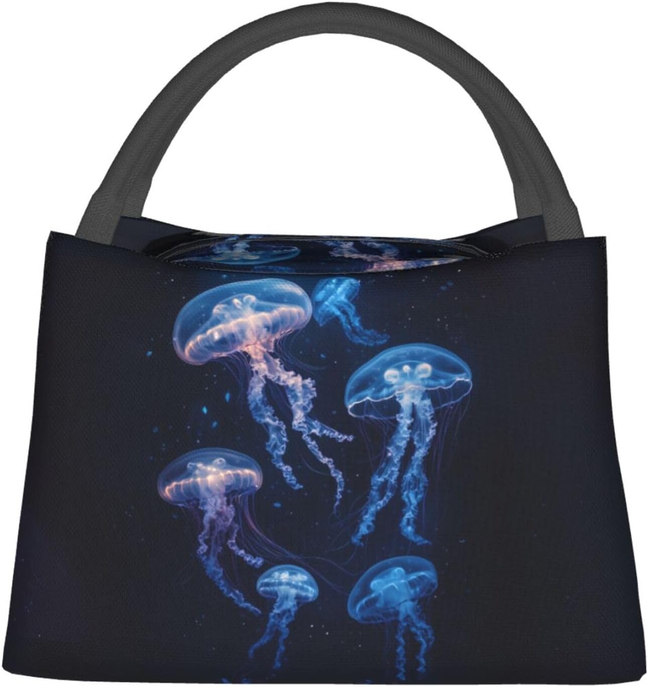 Fantasy Jellyfish Reusable Lunch Box, Ocean Animal Lunchbox for Boys Girls, Insulated Lunchbag, 11in*6.3in*6.7in, Gifts Makeup Bag, Portable Handbag for School Picnic Work Travel Beach